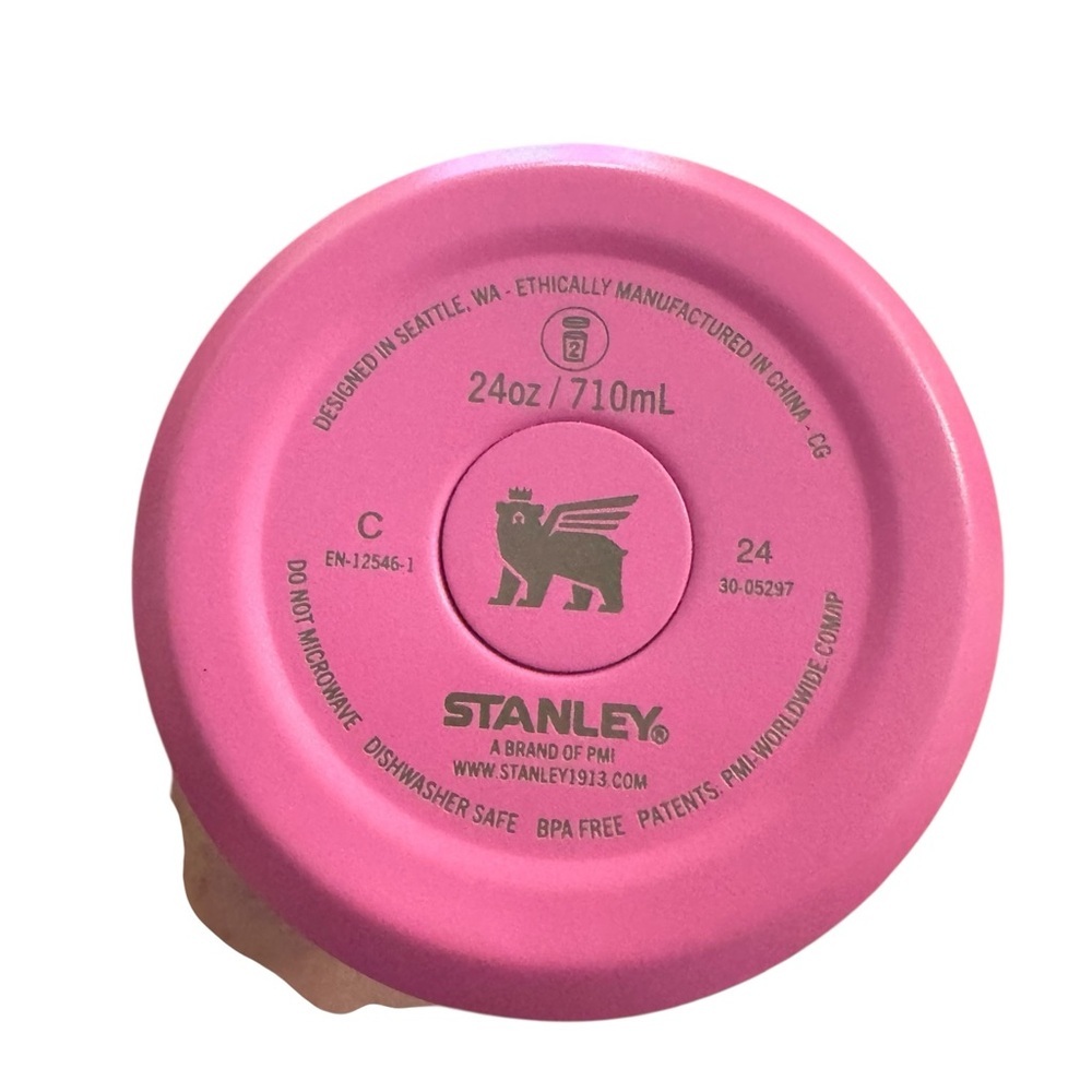 Stanley Pink Water Bottle 24oz Lid with Straw and Handle - Picture 7 of 7